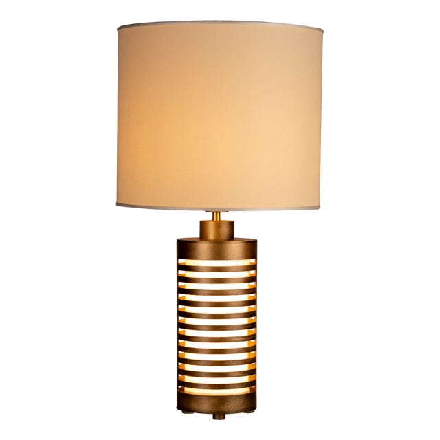 Italian Pollux Table Lamp in Burnished Metal For Sale