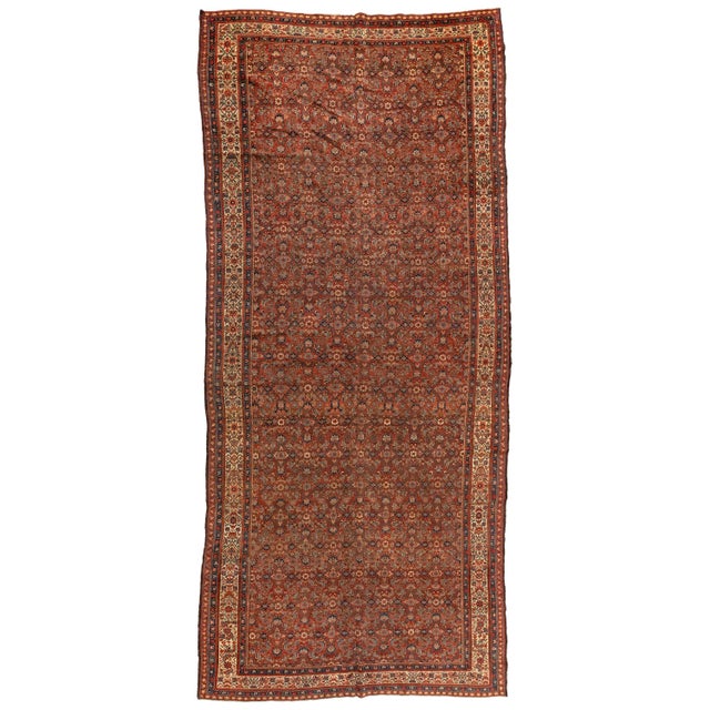 Early 20th Century Rust and Ivory Persian Floral Malayer Area Rug For Sale In New York - Image 6 of 6