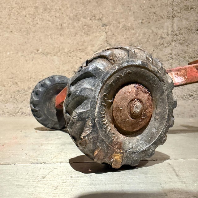 Orange Vintage 1940s–1950s Structo Pressed Steel Orange Road Grader Toy For Sale - Image 8 of 12