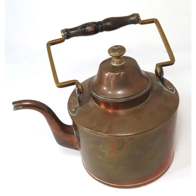 Late 19th Century Hand Made Solid Copper Tea Kettle Chairish