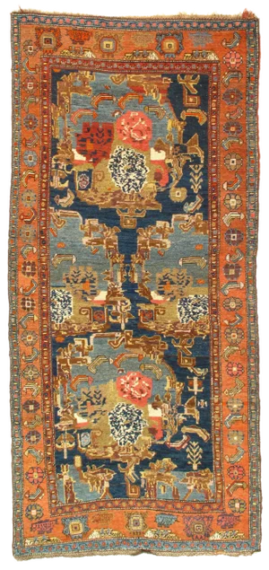 Late 19th Century Antique Persian Bidjar Rug - 4′ × 8′10″