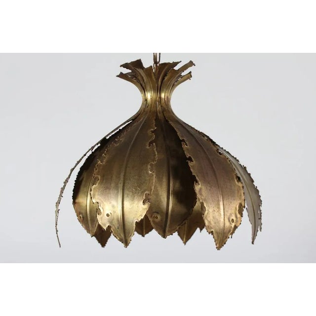 Danish Svend Aage Holm Sørensen Onion brutalist brass pendant by Holm-Sørensen and Pedersen belysninge Aps from 1960s. The...