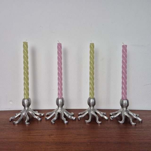 Vintage Octopus Shape Candleholders, 1980s, Set of 4 For Sale - Image 4 of 9