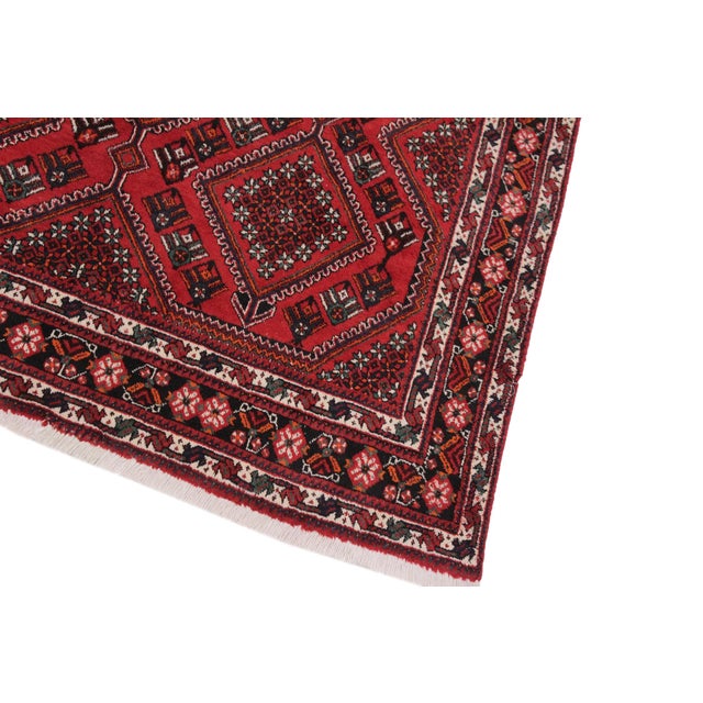 Shabby Chic Persian Red/Black Wool Rug - 6'5'' X 9'7'' For Sale - Image 4 of 10