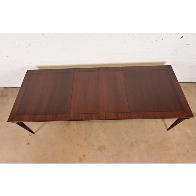 Wood John Widdicomb French Regency Louis XVI Mahogany Extension Dining Table, Newly Refinished For Sale - Image 7 of 16