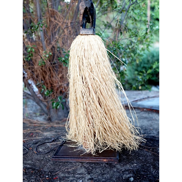 Wood Vintage Chi Wara Inspired Life Sized Hand Carved Floor Lamp For Sale - Image 7 of 13