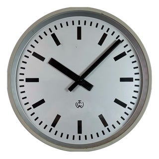 Vintage Industrial Station Wall Clock from TCW, 1960 For Sale