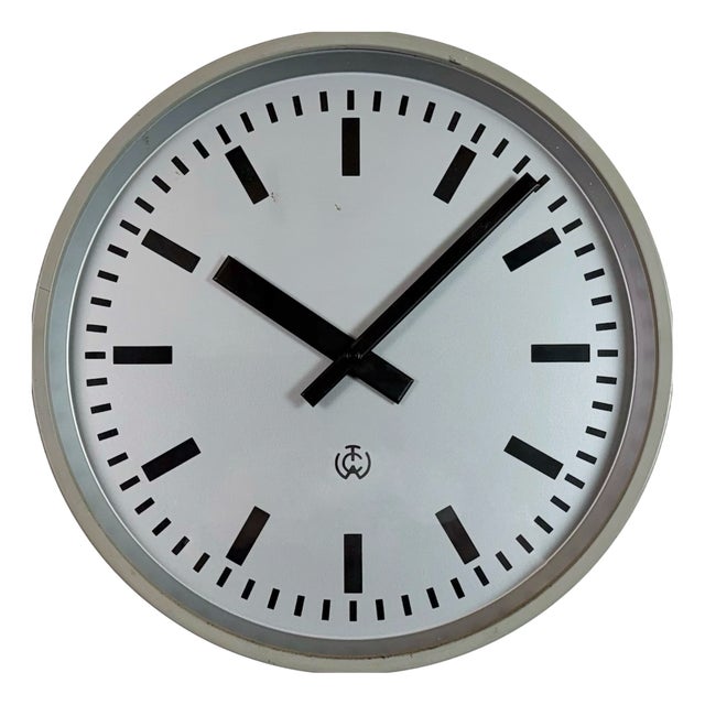 Vintage Industrial Station Wall Clock from TCW, 1960 For Sale