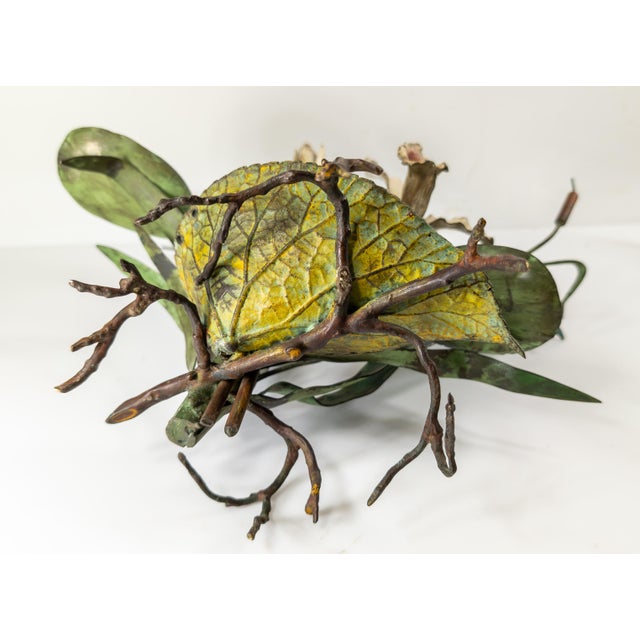 19th Century Austrian or French Cold Painted Tole Floral Centerpiece For Sale - Image 11 of 12