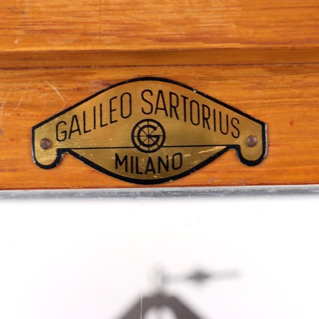 Brown Analogue Scale in Teca by Galileo Sartorius, Milan For Sale - Image 8 of 13