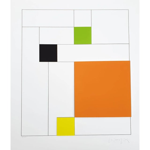 Gottfried Honegger Composition 4 3D squares (orange, green, black, yellow) 2015 2015 For Sale