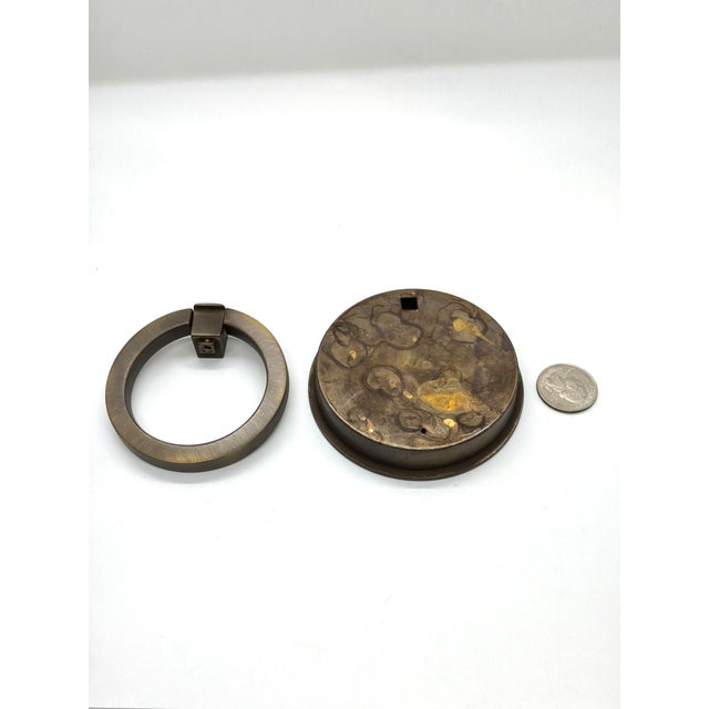 Baker Furniture Company Baker Insert Ring Pull Antique Brass For Sale - Image 4 of 5