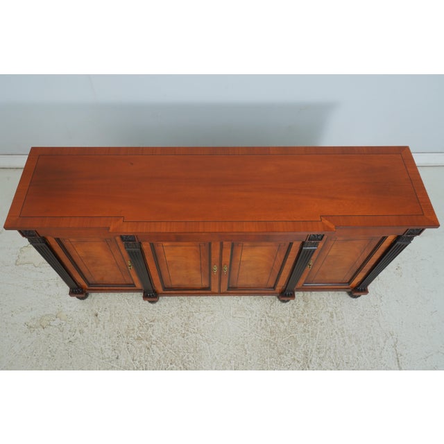 Neoclassical 1990s Baker Neoclassical Mahogany Sideboard W. Ebonized Details For Sale - Image 3 of 18