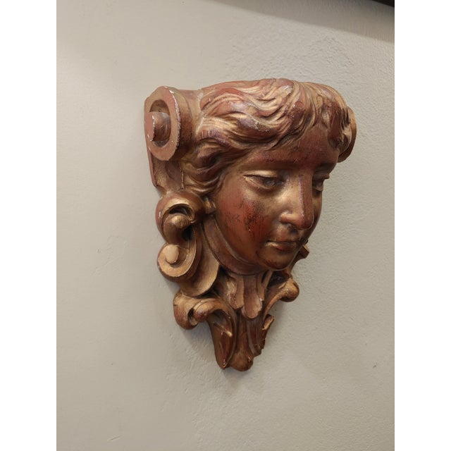 Arte Nouveau Femme Plaster Corbel Wall Hanging For Sale - Image 4 of 6
