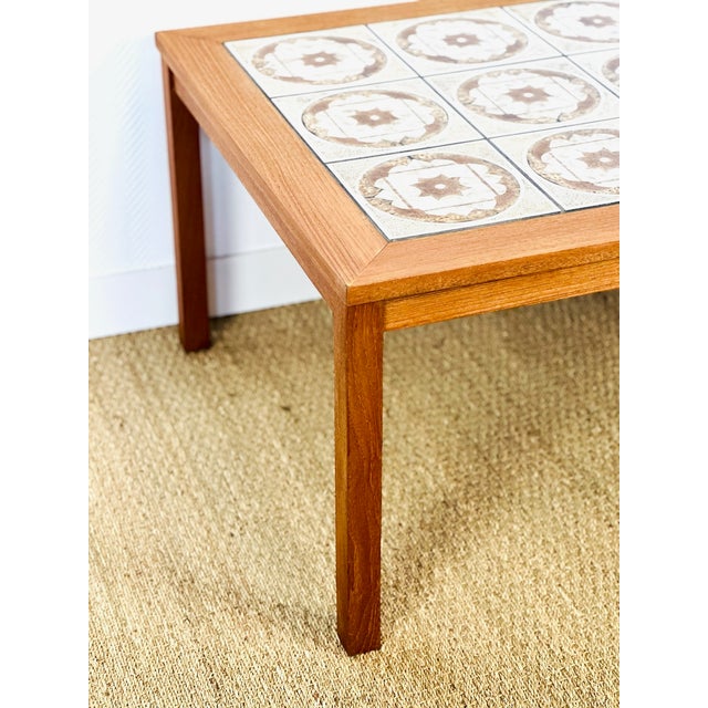 Beige Scandinavian Coffee Table in Teak and Ceramic, 1960s For Sale - Image 8 of 16