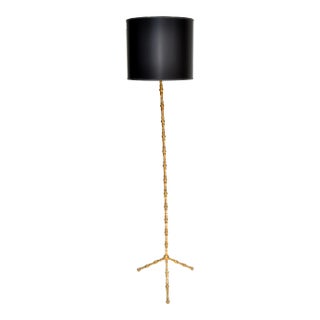 French Neoclassical Bronze & Brass Maison Baguès Floor Lamp 1950 For Sale