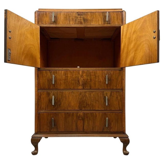 Antique Figured Walnut Cabinet, 1900s For Sale - Image 3 of 13