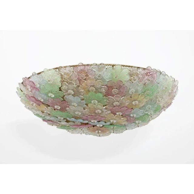 Mid-Century Modern Murano Glass Flower Basket Ceiling Light from Barovier & Toso, 1950 For Sale - Image 4 of 10