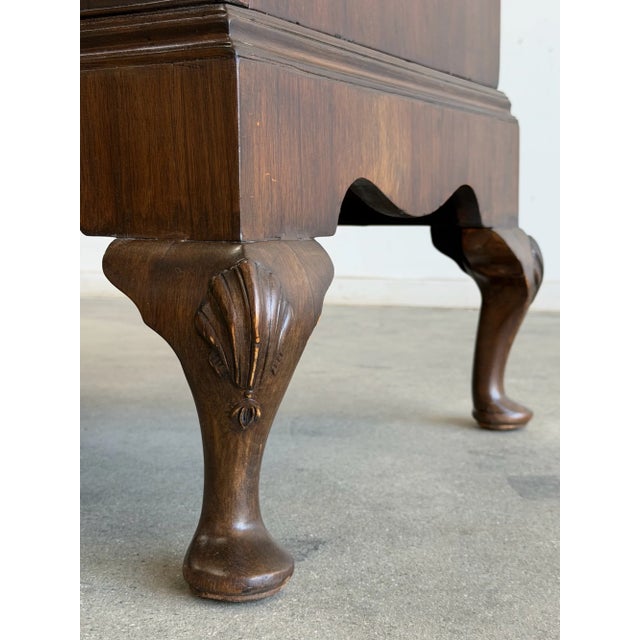 1960s Burl & Walnut Art Decor Armoire on Cabriole Legs For Sale - Image 10 of 17