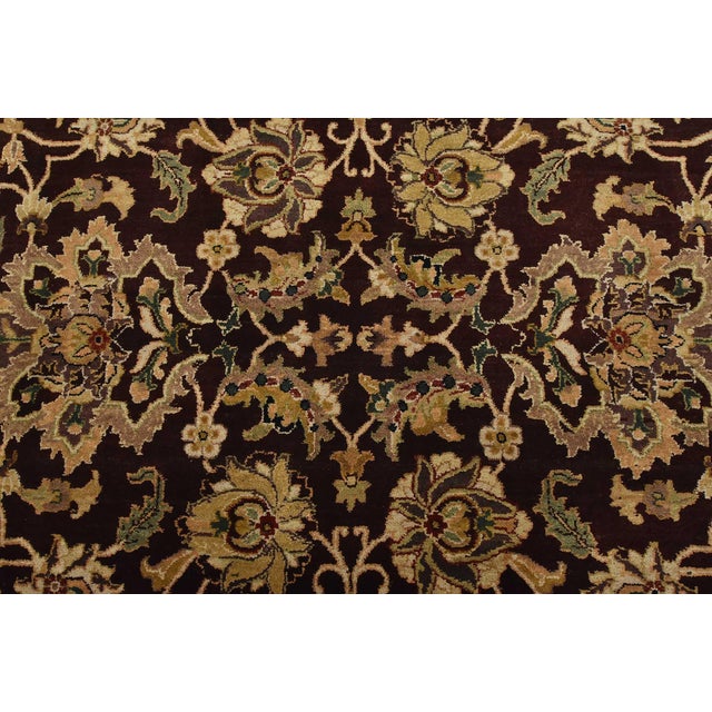 Agra Rug 8’10” X 12’4” Brown Wool Traditional Hand-Knotted Oriental Carpet For Sale In Philadelphia - Image 6 of 15