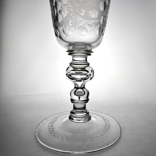 An Antique 18th Century Silesian Hand Blown Goblet For Sale - Image 4 of 8
