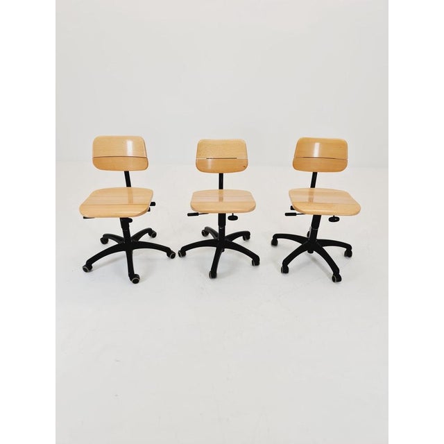 Vintage Bauhaus Swivel Office Cair in Wood by Stollgiroflex, 1990s For Sale - Image 8 of 18