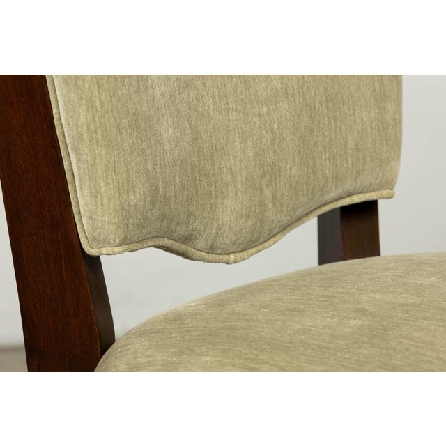 Green Set of 8 French Art Deco Walnut Dining Chairs in Sprout Green, 1930s For Sale - Image 8 of 18