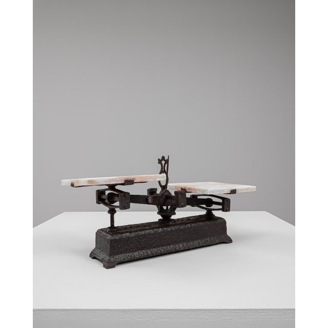 19th Century French Iron & Marble Scale For Sale - Image 11 of 18