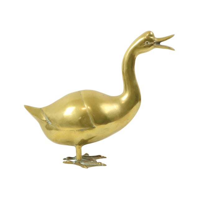 Large Brass Duck Sculpture, 1970s For Sale - Image 5 of 12