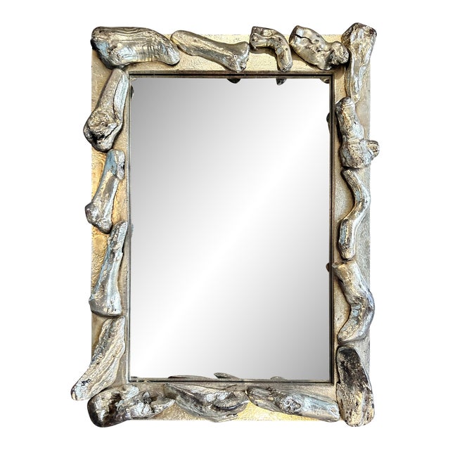 Late 20th Century Silver-Leafed Driftwood Mirror For Sale