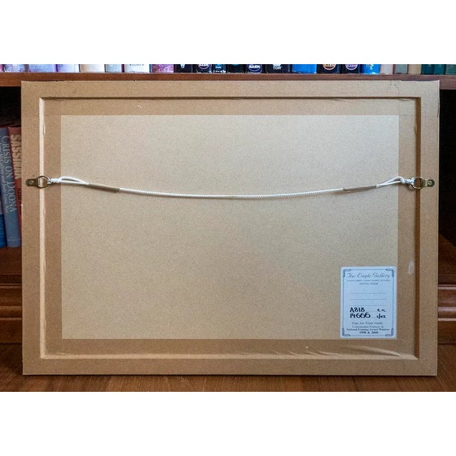 Modern 1990s Cottages, Signed Watercolor Painting, Framed For Sale - Image 3 of 6