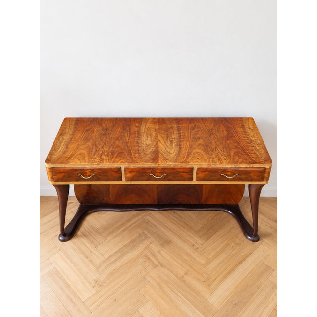 Vintage Art Deco Console Table in Briar Wood, 1930s For Sale - Image 9 of 10