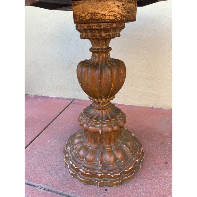 Wood 1950s Tony Duquette Side Table With Painted Faux Marble Top For Sale - Image 7 of 10