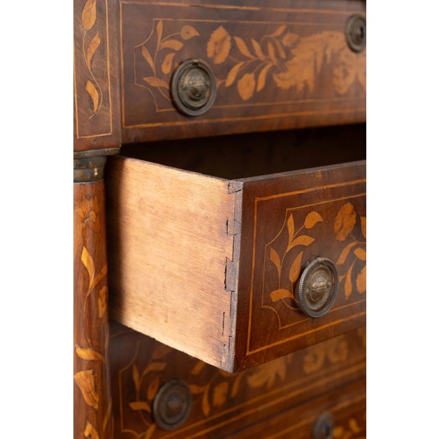 Antique Dutch Marquetry Chest Drawers Tall Boy Inlay (C. 1820) For Sale In Charleston - Image 6 of 15