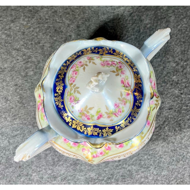 White Late 19th Century Fine Antique Porcelain Sugar Bowl For Sale - Image 8 of 10