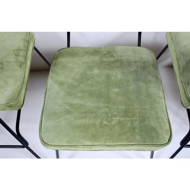 Herb & Shirley Ritts Iron, Bamboo & Suede Dining Side Chairs, 1950s - Set of 4 For Sale - Image 6 of 12