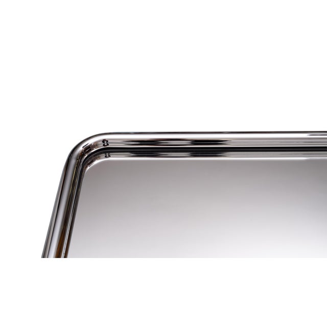 1970s Square Chrome Tube Frame Wall Mirror from Belgo Chrome, 1970s For Sale - Image 5 of 8