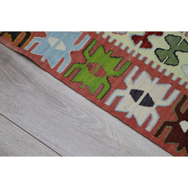 1980s 1980s Tribal Red Hand Knotted Kilim Rug For Sale - Image 5 of 11