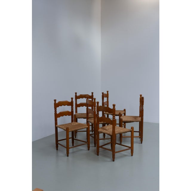Danish Oak Chairs with Rush Seats in Seagrass by Hans Dau, 1940s, Set of 6 For Sale - Image 10 of 18