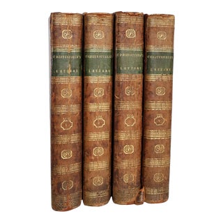 Early 19th Century Lord Chesterfield's Letters by Eugenia Stanhope Leather Books - Set of 4 For Sale