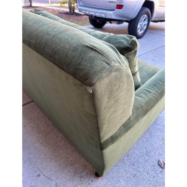 Pottery Barn Carlisle English Roll Arm Sofa in Performance Heathered Tweed Evergreen For Sale In Nashville - Image 6 of 9