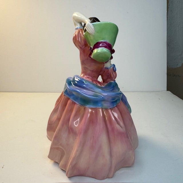 Royal Doulton Vintage 1952 Royal Doulton May Time Figurine Hn2113 Pink Blue Bone China For Sale - Image 4 of 13