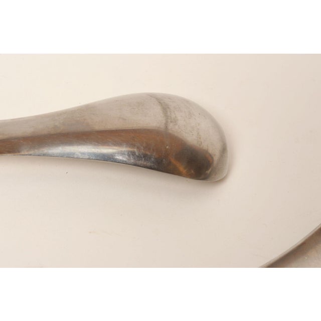 1960s Danish Modernist "Blue Shark" Salad Servers by Svend Siune for Georg Jensen - 2 pc For Sale - Image 15 of 18