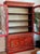 Chinoiserie Mid-20th Century Scarlet Chinoiserie Bookcase Cabinets For Sale - Image 3 of 12
