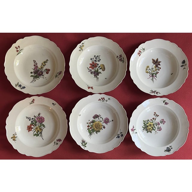 Antique Early 19th Century Italian Ginori a Doccia Porcelain Soup Bowls With Flower Decoration Circa 1815 - Set of 6 For Sale - Image 16 of 16