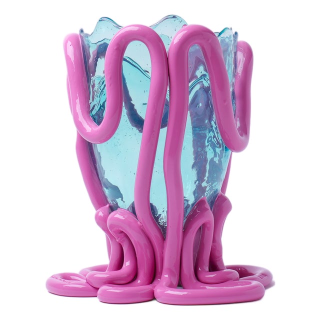 Indian Summer Vase in Clear Aqua by Gaetano Pesce for Fish Design For Sale