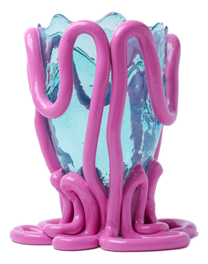 Indian Summer Vase in Clear Aqua by Gaetano Pesce for Fish Design