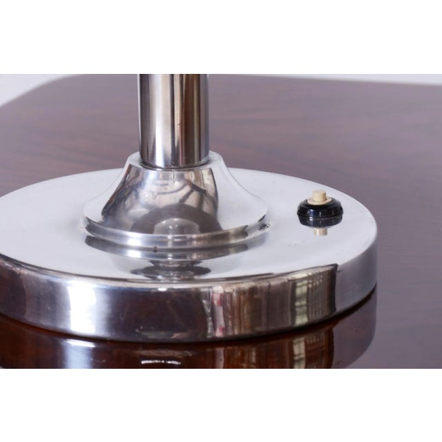 Silver Bauhaus Table Lamp in Nickle-Plated Steel attributed to Franta Anýž, 1920s For Sale - Image 8 of 10