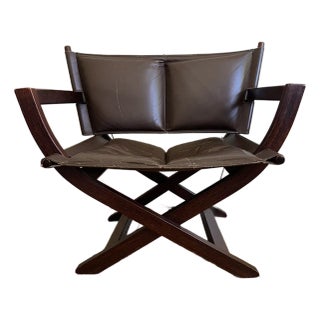 Vintage Westnofa Vestlandske Folding Leather Lounge Chair For Sale