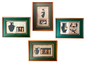 Studies of Archaeological Greek Vases, 18th Century, Drawings, Framed, Set of 4